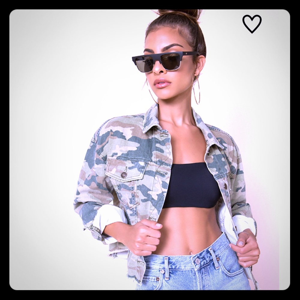 Free People Camo Denim Jacket NWT!!